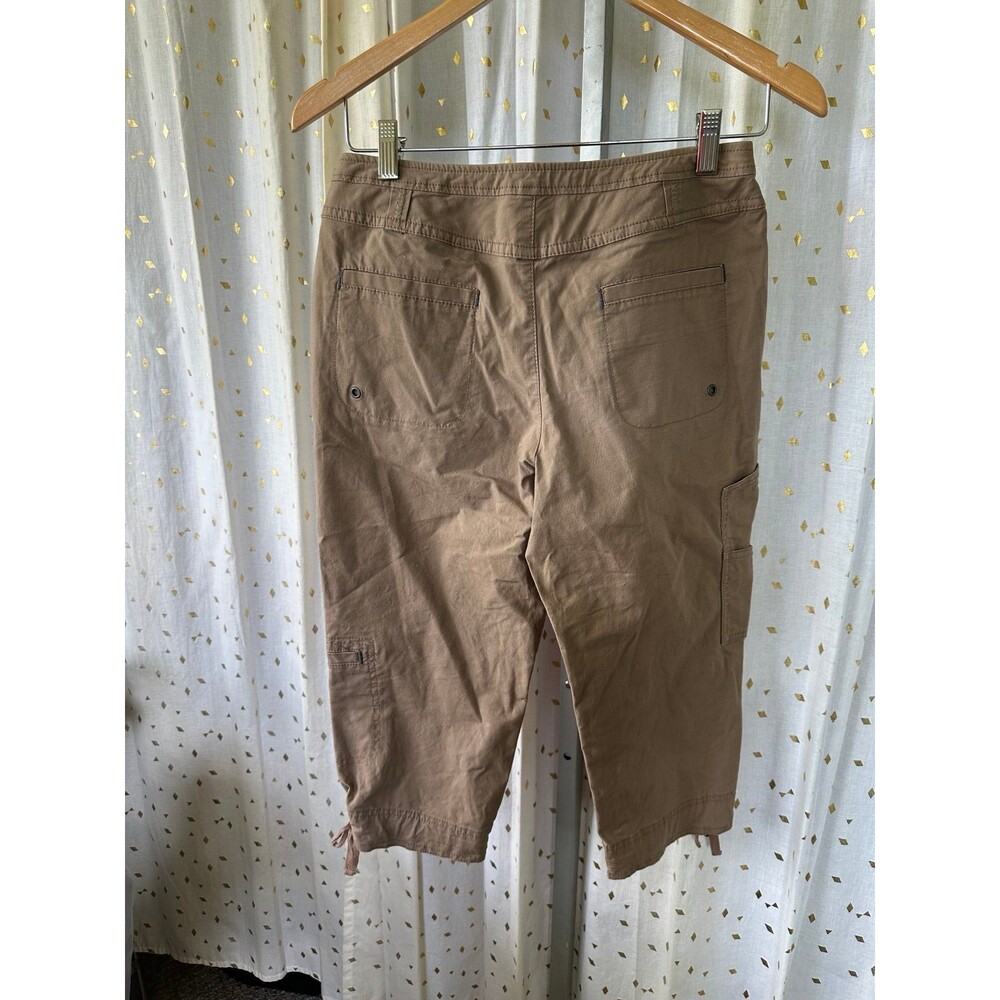 Coldwater Creek Women's Multi-Pockets Cropped Drawstring Hem Cargo Pants P4 - Picture 3 of 8